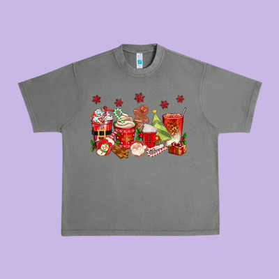 Christmas Coffee Cups Urban Heavy Tee Designed By Texasbilliewilder