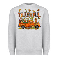 Heather Grey it's thankful y'all with truck bbs Heavyweight Sweatshirt - BundleAndBundleShop
