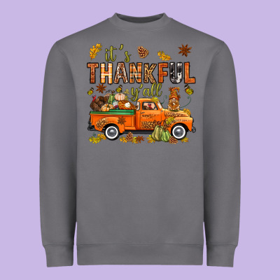 It's Thankful Y'all With Truck Bbs Heavyweight Sweatshirt Designed By Bundleandbundleshop