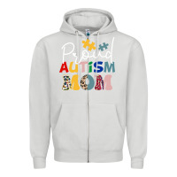 Dove Grey Proud Autism Mom Leopard Pattern Design Autism Awa Zipper Hoodie - CowhideDigitalArt