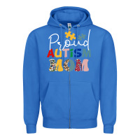 True Royal Proud Autism Mom Leopard Pattern Design Autism Awa Zipper Hoodie - CowhideDigitalArt