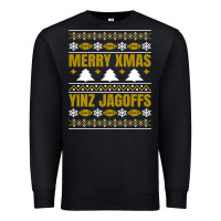 Black Merry Christmas Yinz Jagoffs Pittsburgh Pennsylvania Xmas Gifts 1 Premium Sweatshirt - lanVoArt