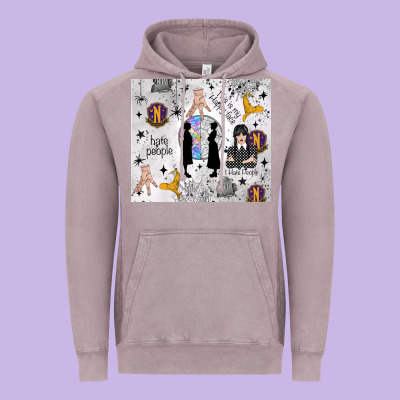 Gothic Girl And Colorful Girl Vintage Hoodie Designed By Tumblerdesignbyshophia