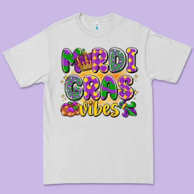 Mardi Gras Vibes Premium Tee Designed By Lillyallendesigns
