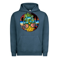 Pigment Midnight Navy pineapple relaxing Urban Hoodie - BarkalooDesign