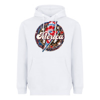 White Western Merica Patriotic Heavyweight Hoodie - LillyAllenDesigns