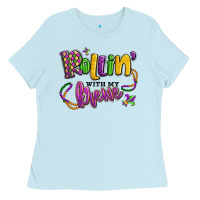 Baby Blue rollin' with my krewe mardi gras Ladies Tee - LillyAllenDesigns