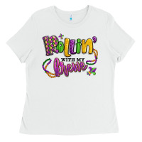 White rollin' with my krewe mardi gras Ladies Tee - LillyAllenDesigns