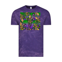 Cloud Purple Mardi Gras Fleur De Lis Vintage Tee - RanaPortraitStore
