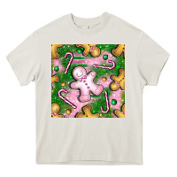 Cream christmas smile gingerbread cookie seamless pattern bbs Heavy Core Tee - BundleAndBundleShop