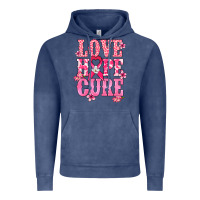 Vintage Denim Love Hope Cure Cancer Awareness Vintage Hoodie - HowdyJamesFarm