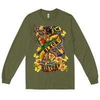 Army Green i am black history Long Sleeve Tee - CowGirlArtShop