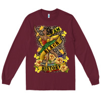 Burgundy i am black history Long Sleeve Tee - CowGirlArtShop
