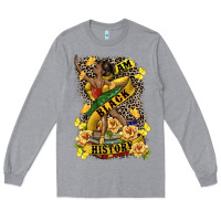 Heather Grey i am black history Long Sleeve Tee - CowGirlArtShop