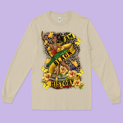I Am Black History Long Sleeve Tee Designed By Cowgirlartshop