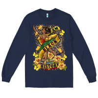 Navy i am black history Long Sleeve Tee - CowGirlArtShop