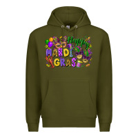 Army Green happy mardi gras Premium Hoodie - FaDigitalArtStudio