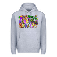 Heather Grey happy mardi gras Premium Hoodie - FaDigitalArtStudio