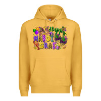 Mustard happy mardi gras Premium Hoodie - FaDigitalArtStudio