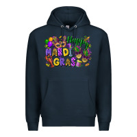 Navy happy mardi gras Premium Hoodie - FaDigitalArtStudio