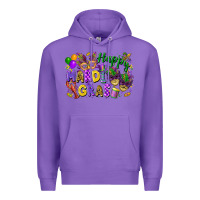 Purple happy mardi gras Premium Hoodie - FaDigitalArtStudio