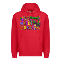 Red happy mardi gras Premium Hoodie - FaDigitalArtStudio
