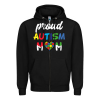 Black Proud Autism Mom Mothers Day Gift Autism Awareness Zipper Hoodie - CowhideDigitalArt