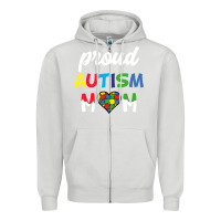 Dove Grey Proud Autism Mom Mothers Day Gift Autism Awareness Zipper Hoodie - CowhideDigitalArt