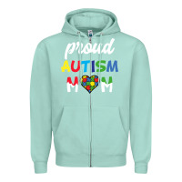 Seafoam Proud Autism Mom Mothers Day Gift Autism Awareness Zipper Hoodie - CowhideDigitalArt