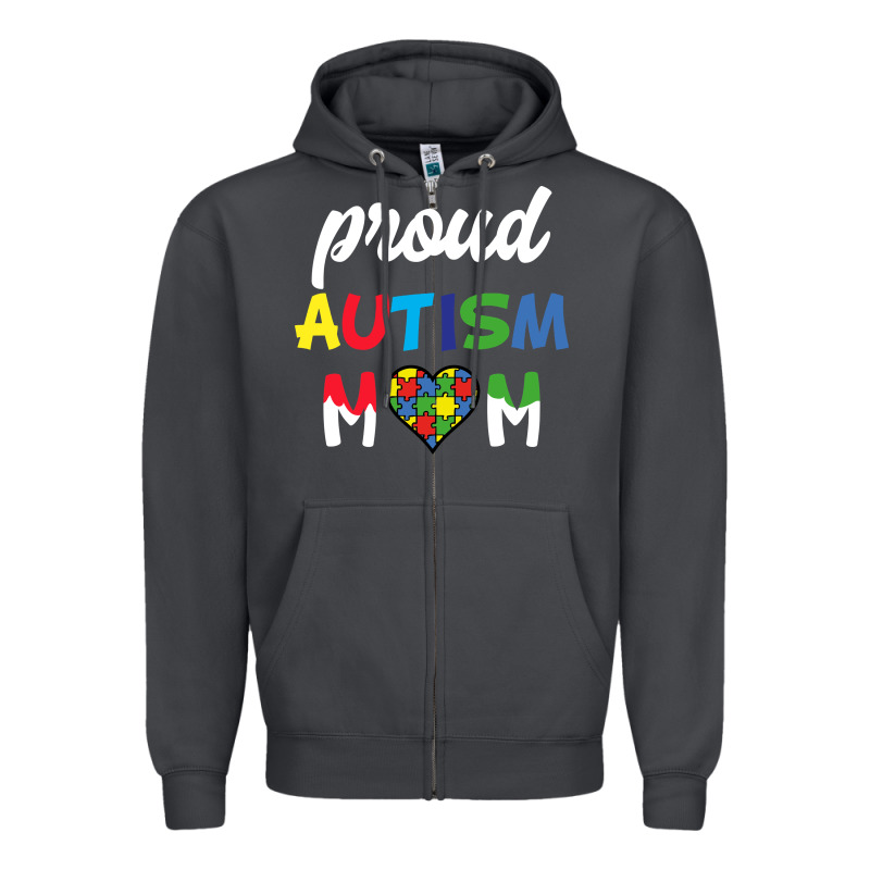 Proud Autism Mom Mothers Day Gift Autism Awareness Zipper Hoodie by CowhideDigitalArt | Teevron