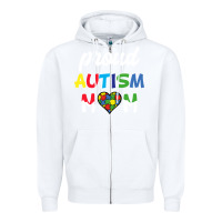 White Proud Autism Mom Mothers Day Gift Autism Awareness Zipper Hoodie - CowhideDigitalArt
