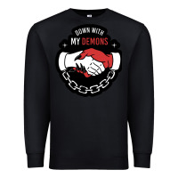 Black awesome down with my demons  for gift adult and kids men women  2021 Premium Sweatshirt - lanVoArt