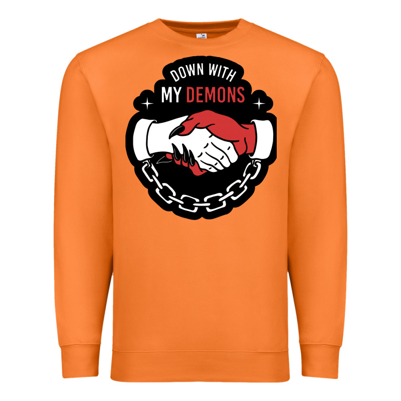 Awesome Down With My Demons  For Gift Adult And Kids Men Women  2021 Premium Sweatshirt by lanVoArt | Teevron