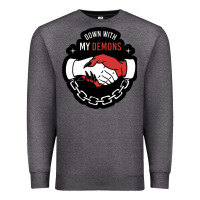 Charcoal Heather awesome down with my demons  for gift adult and kids men women  2021 Premium Sweatshirt - lanVoArt