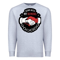 Heather Grey awesome down with my demons  for gift adult and kids men women  2021 Premium Sweatshirt - lanVoArt