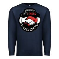 Navy awesome down with my demons  for gift adult and kids men women  2021 Premium Sweatshirt - lanVoArt