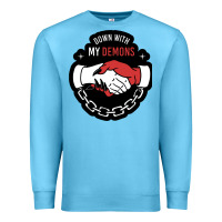 Ocean Blue awesome down with my demons  for gift adult and kids men women  2021 Premium Sweatshirt - lanVoArt