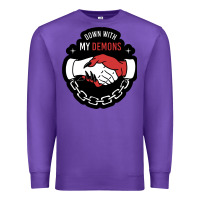 Purple awesome down with my demons  for gift adult and kids men women  2021 Premium Sweatshirt - lanVoArt