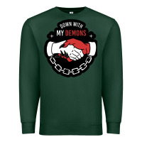Sports Green awesome down with my demons  for gift adult and kids men women  2021 Premium Sweatshirt - lanVoArt