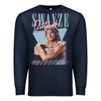 Navy patrick swayze 90s styled retro graphic design gift Premium Sweatshirt - lanVoArt