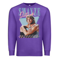 Purple patrick swayze 90s styled retro graphic design gift Premium Sweatshirt - lanVoArt