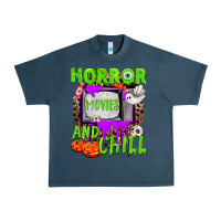 Midnight Navy Horror movies and chill Urban Heavy Tee - NancyCooperArtShop