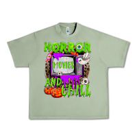 Oil Green Horror movies and chill Urban Heavy Tee - NancyCooperArtShop
