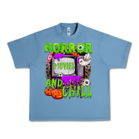 Pebble Blue Horror movies and chill Urban Heavy Tee - NancyCooperArtShop
