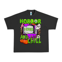 Pigment Black Horror movies and chill Urban Heavy Tee - NancyCooperArtShop