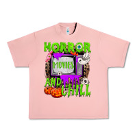 Salmon Horror movies and chill Urban Heavy Tee - NancyCooperArtShop