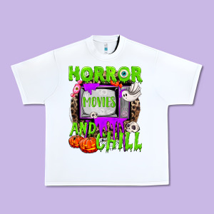 Horror Movies And Chill Urban Heavy Tee Designed By Nancycooperartshop