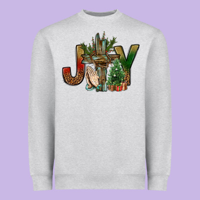 Joy Christmas With Cross Bbs Heavyweight Sweatshirt Designed By Bundleandbundleshop