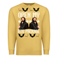 Antique Gold what we do in the shadows christmas sweater design—open my big packa Premium Sweatshirt - lanVoArt