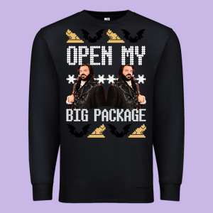 What We Do In The Shadows Christmas Sweater Design—open My Big Packa Premium Sweatshirt Designed By Lanvoart